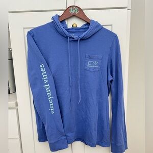 Vineyard Vines Long Sleeve Lightweight Hoodie Blue Turquoise Unisex Size Large